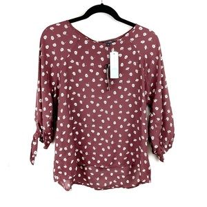 NWT Papermoom Laurie Tie Sleeve Blouse, Burgundy Stitch Fix